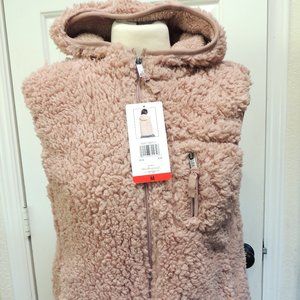 Weatherproof Vintage Sherpa Hoodie Vest Rose NWT Size M